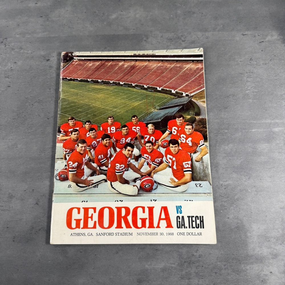 Vintage‎ UGA Football Program 1968 Georgia Bulldogs Georgia Tech Sanford Stadium